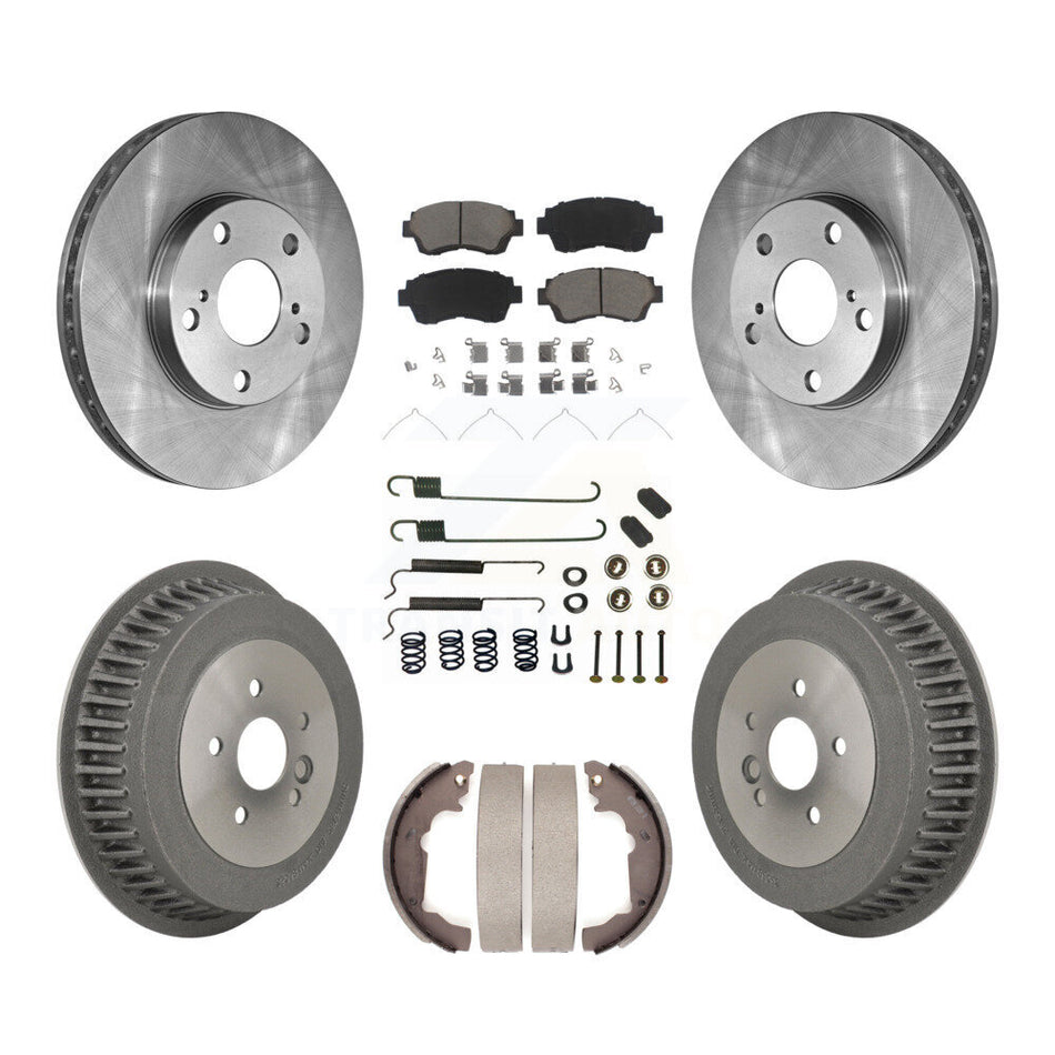 Front Rear Disc Brake Rotors Ceramic Pads And Drum Kit (7Pc) For 1998-2003 Toyota Sienna K8C-102302