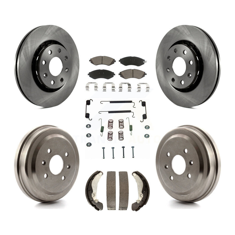 Front Rear Disc Brake Rotors Ceramic Pads And Drum Kit (7Pc) For Chevrolet Aveo Spark Aveo5 Pontiac G3 Suzuki Wave Wave5 Swift+ K8C-102303