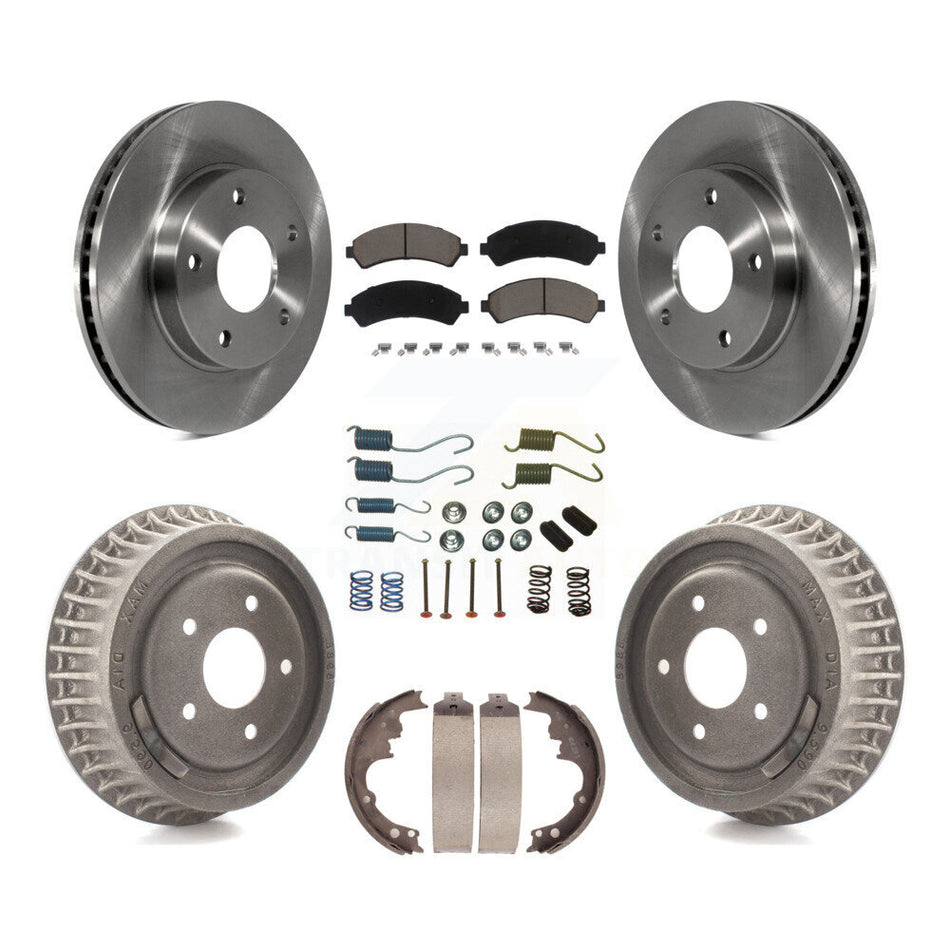Front Rear Disc Brake Rotors Ceramic Pads And Drum Kit (7Pc) For 1998-2003 Chevrolet S10 4WD with rear brakes K8C-102305