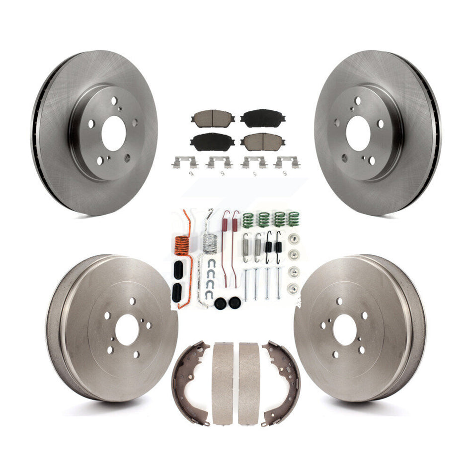 Front Rear Disc Brake Rotors Ceramic Pads And Drum Kit (7Pc) For 2004-2010 Toyota Sienna K8C-102306