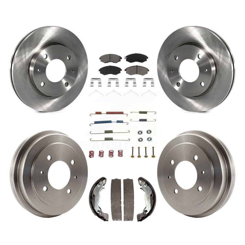 Front Rear Disc Brake Rotors Ceramic Pads And Drum Kit (7Pc) For Hyundai Elantra rear brakes K8C-102308