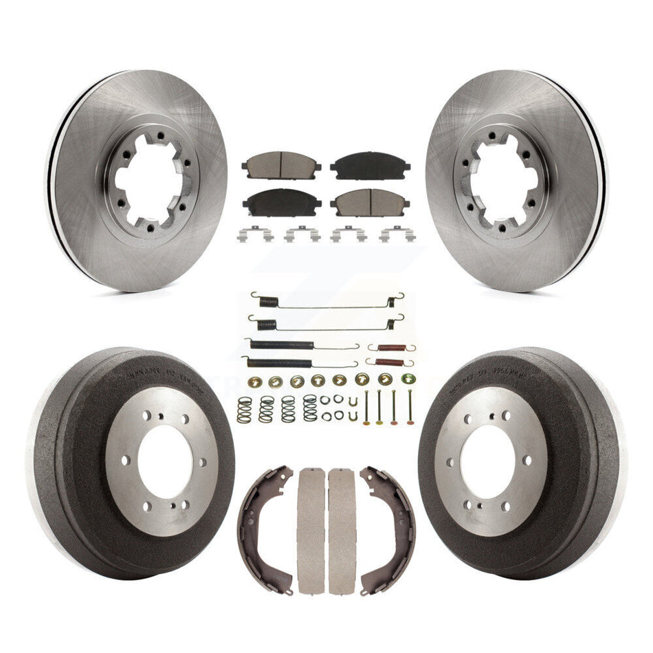 Front Rear Disc Brake Rotors Ceramic Pads And Drum Kit (7Pc) For Nissan Pathfinder INFINITI QX4 K8C-102321