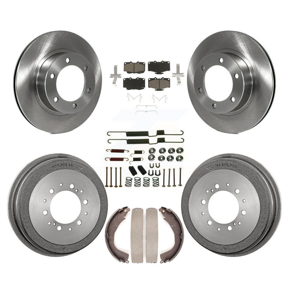 Front Rear Disc Brake Rotors Ceramic Pads And Drum Kit (7Pc) For 2001 Toyota 4Runner With 16" Factory Wheels K8C-102327