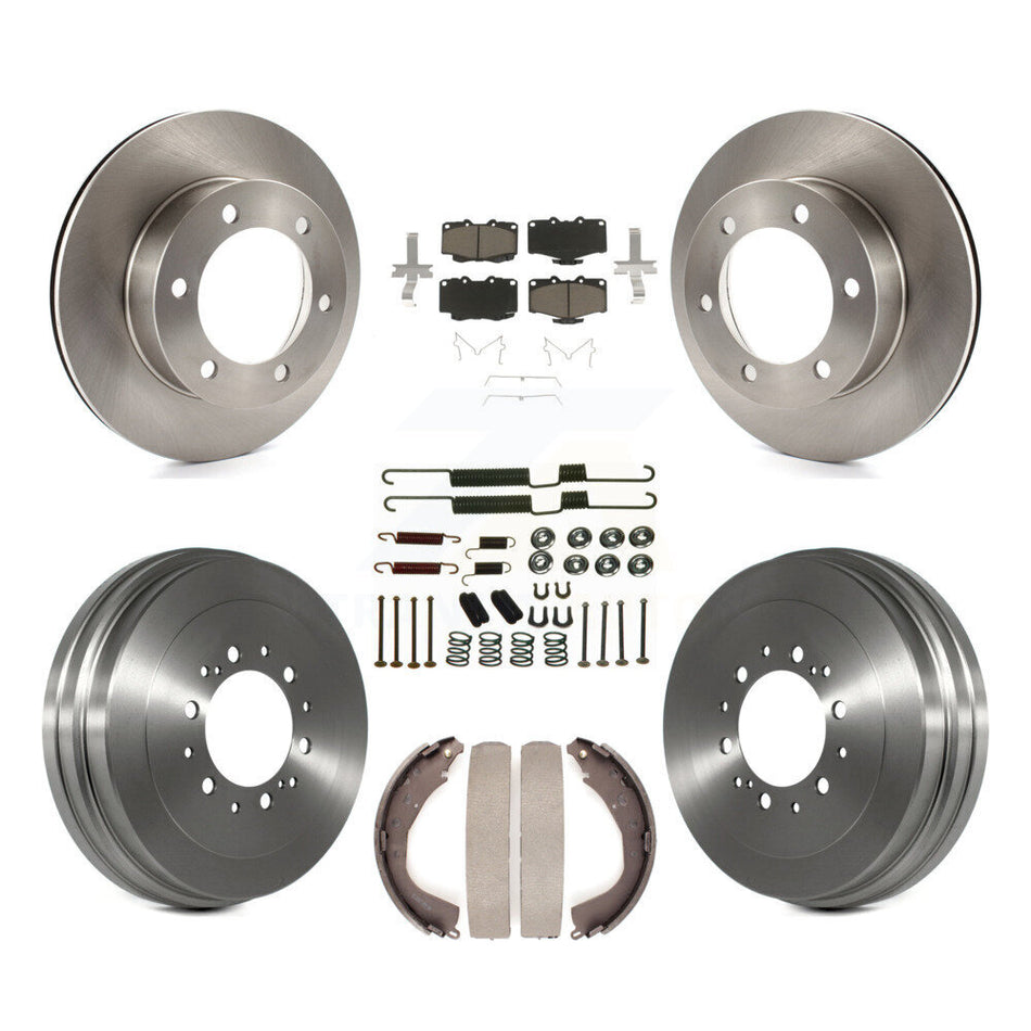 Front Rear Disc Brake Rotors Ceramic Pads And Drum Kit (7Pc) For 2002 Toyota 4Runner With 15" Factory Wheels K8C-102330