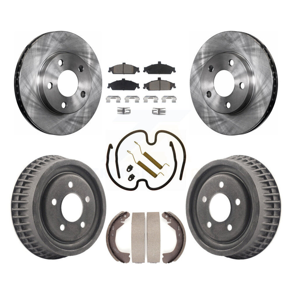 Front Rear Disc Brake Rotors Ceramic Pads And Drum Kit (7Pc) For Chevrolet Pontiac Grand Am Malibu Classic Oldsmobile Alero Cutlass K8C-102332