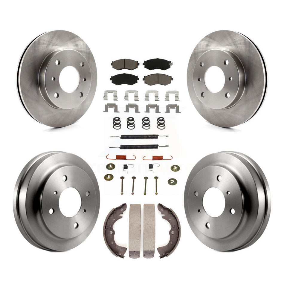 Front Rear Disc Brake Rotors Ceramic Pads And Drum Kit (7Pc) For 2002-2006 Nissan Sentra 1.8L K8C-102335