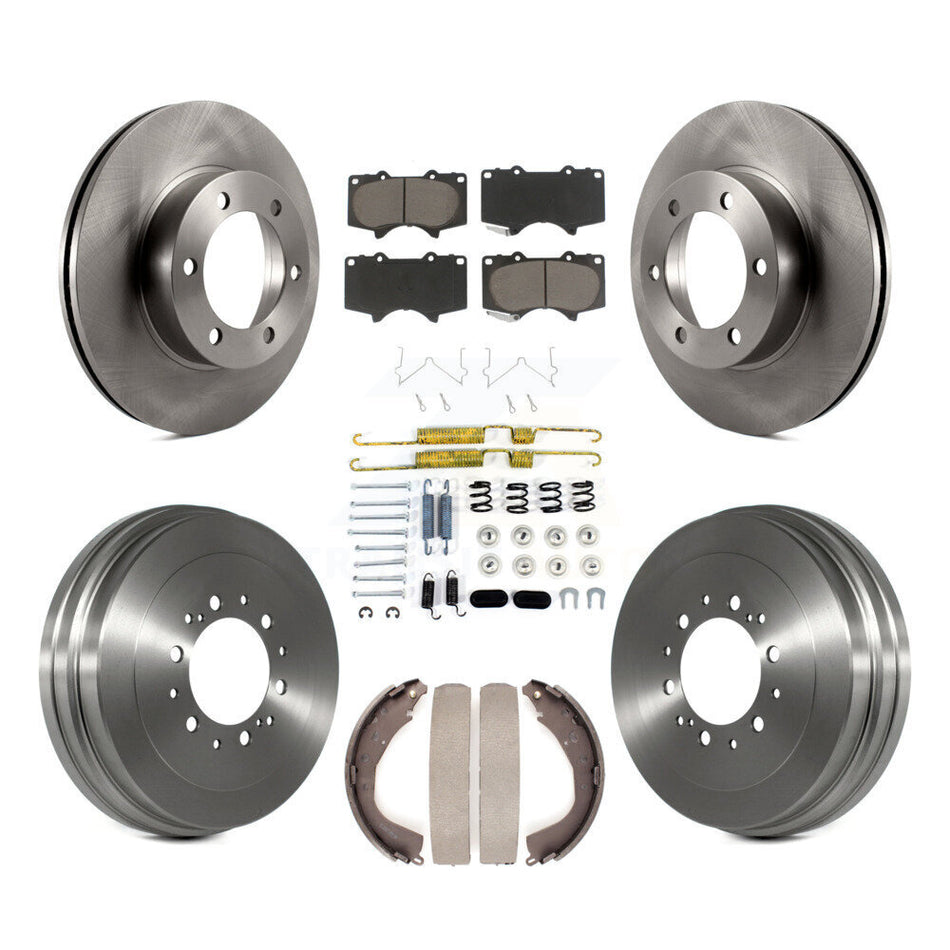 Front Rear Disc Brake Rotors Ceramic Pads And Drum Kit (7Pc) For 2004-2006 Toyota Tundra K8C-102339