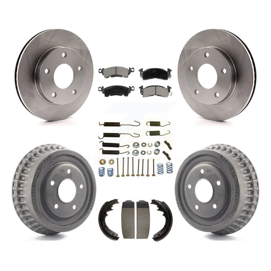 Front Rear Disc Brake Rotors Ceramic Pads And Drum Kit (7Pc) For GMC Jimmy K8C-102342