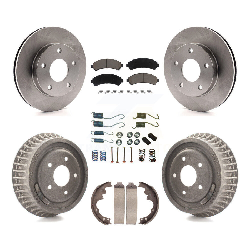 Front Rear Disc Brake Rotors Ceramic Pads And Drum Kit (7Pc) For 1997-1997 Chevrolet Blazer GMC Jimmy 4WD with rear brakes K8C-102343