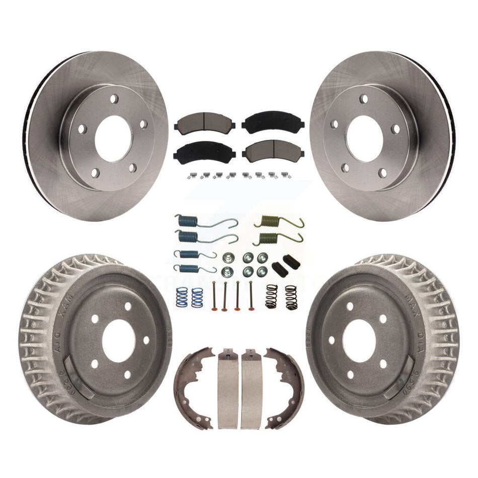 Front Rear Disc Brake Rotors Ceramic Pads And Drum Kit (7Pc) For 1997-1997 Chevrolet Blazer GMC Jimmy 4WD with rear brakes K8C-102343