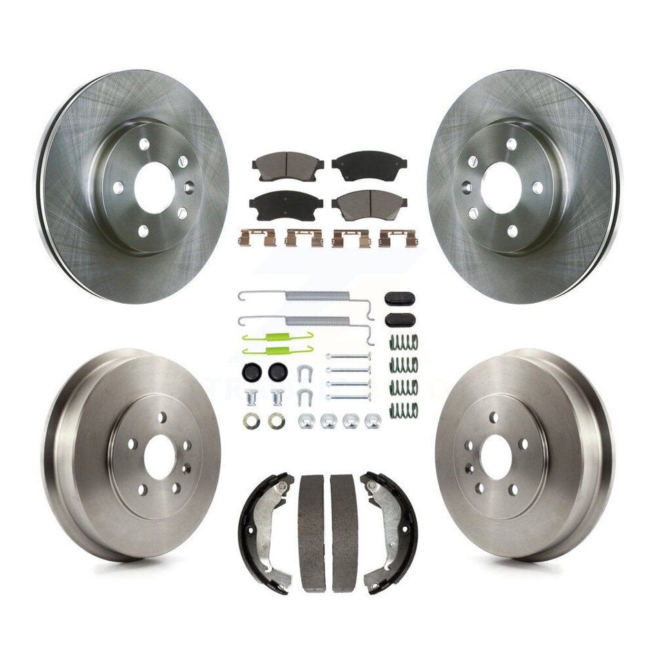 Front Rear Disc Brake Rotors Ceramic Pads And Drum Kit (7Pc) For Chevrolet Cruze Limited K8C-102344