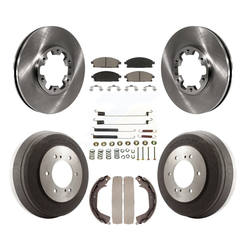 Front Rear Disc Brake Rotors Ceramic Pads And Drum Kit (7Pc) For Nissan Pathfinder INFINITI QX4 K8C-102347