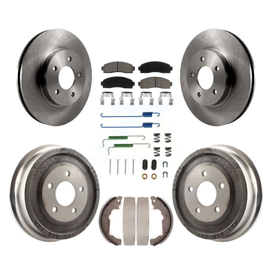 Front Rear Disc Brake Rotor Ceramic Pad & Drum Kit (7Pc) For Saturn Vue Chevrolet Equinox K8C-102349