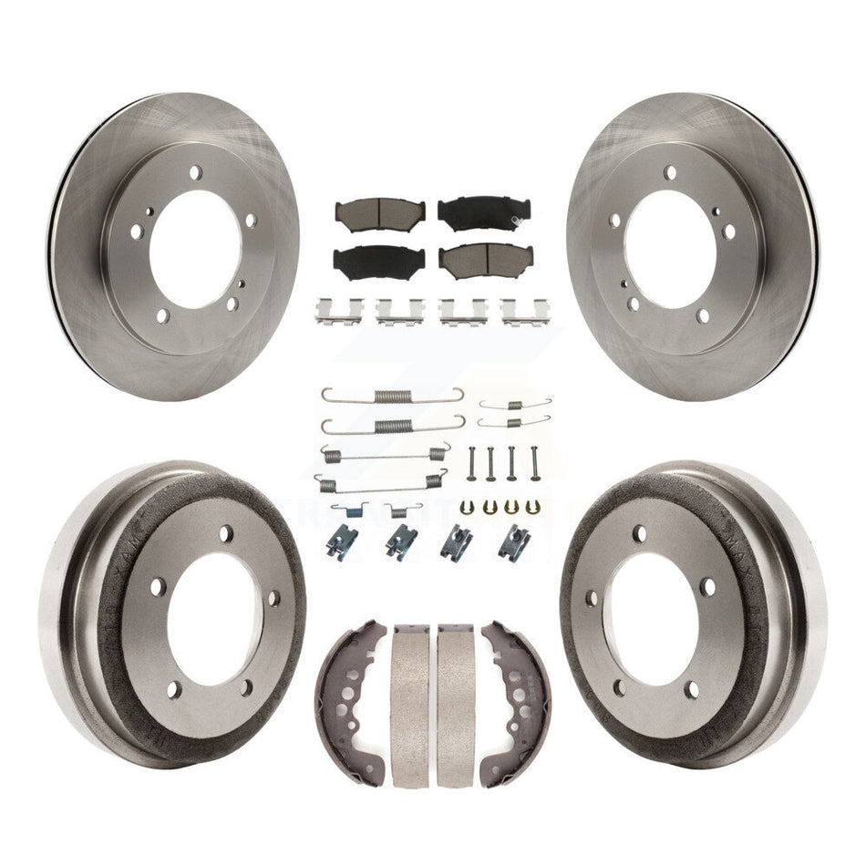 Front Rear Disc Brake Rotors Ceramic Pads And Drum Kit (7Pc) For Chevrolet Tracker Suzuki Vitara K8C-102350