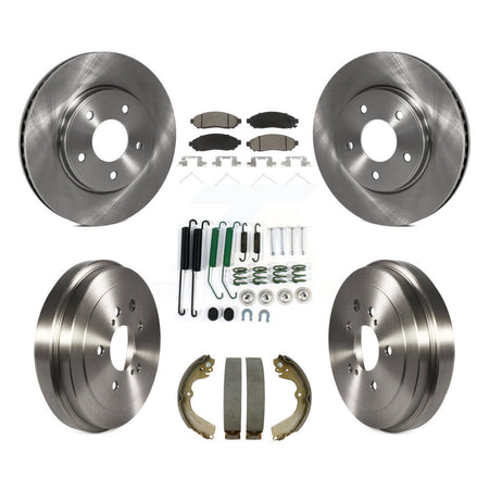 Front Rear Brake Rotor Ceramic Pad Drum Kit (7Pc) For Nissan NV200 Chevrolet City Express K8C-102351