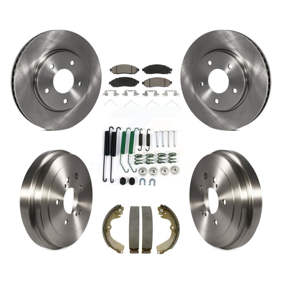 Front Rear Brake Rotor Ceramic Pad Drum Kit (7Pc) For Nissan NV200 Chevrolet City Express K8C-102351