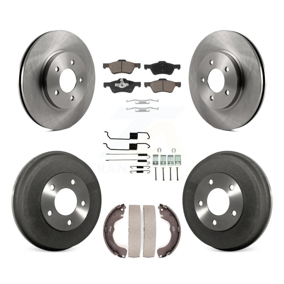 Front Rear Disc Brake Rotors Ceramic Pads And Drum Kit (7Pc) For Ford Escape Mercury Mariner K8C-102355