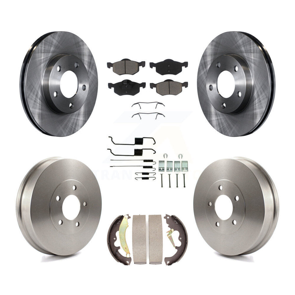 Front Rear Disc Brake Rotors Ceramic Pads And Drum Kit (7Pc) For 2007-2007 Ford Escape Mercury Mariner From 01/08/07 rear brakes K8C-102356