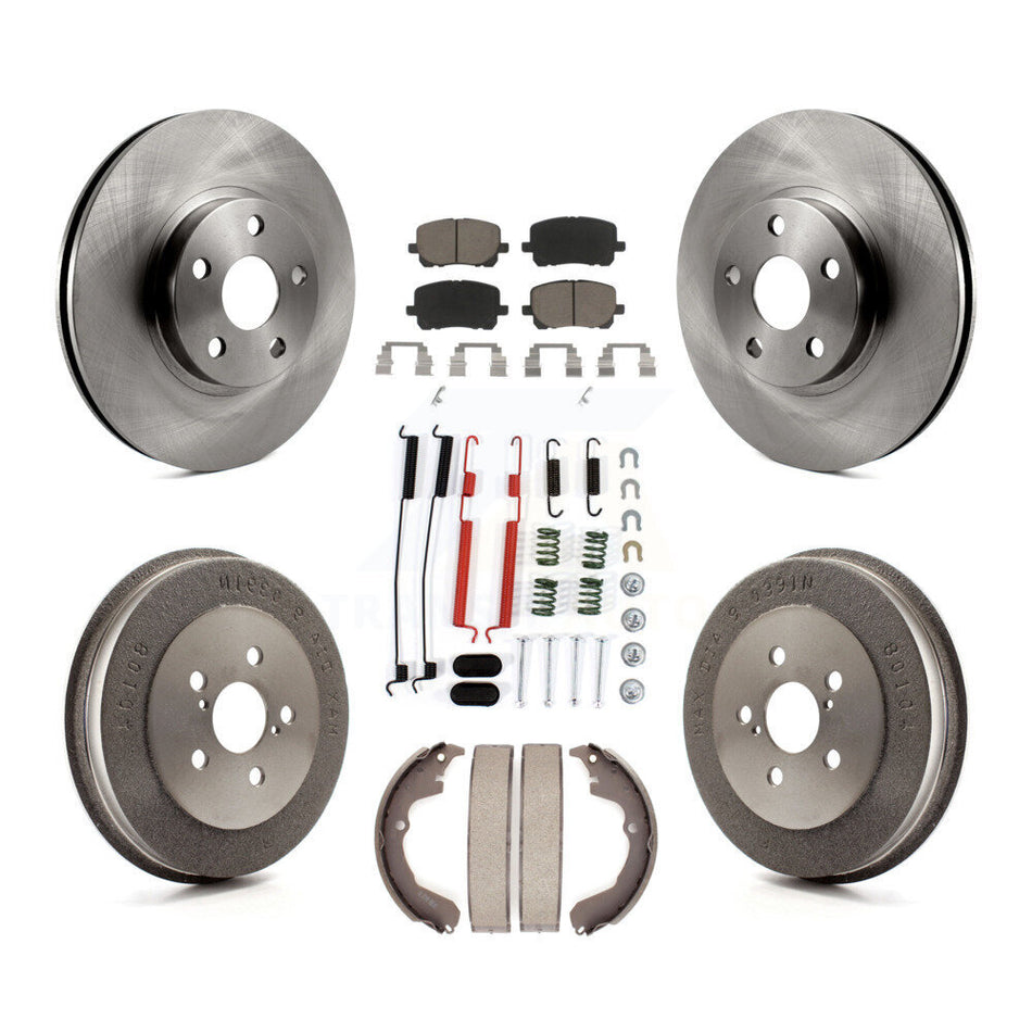 Front Rear Disc Brake Rotors Ceramic Pads And Drum Kit (7Pc) For Toyota Matrix Pontiac Vibe K8C-102361