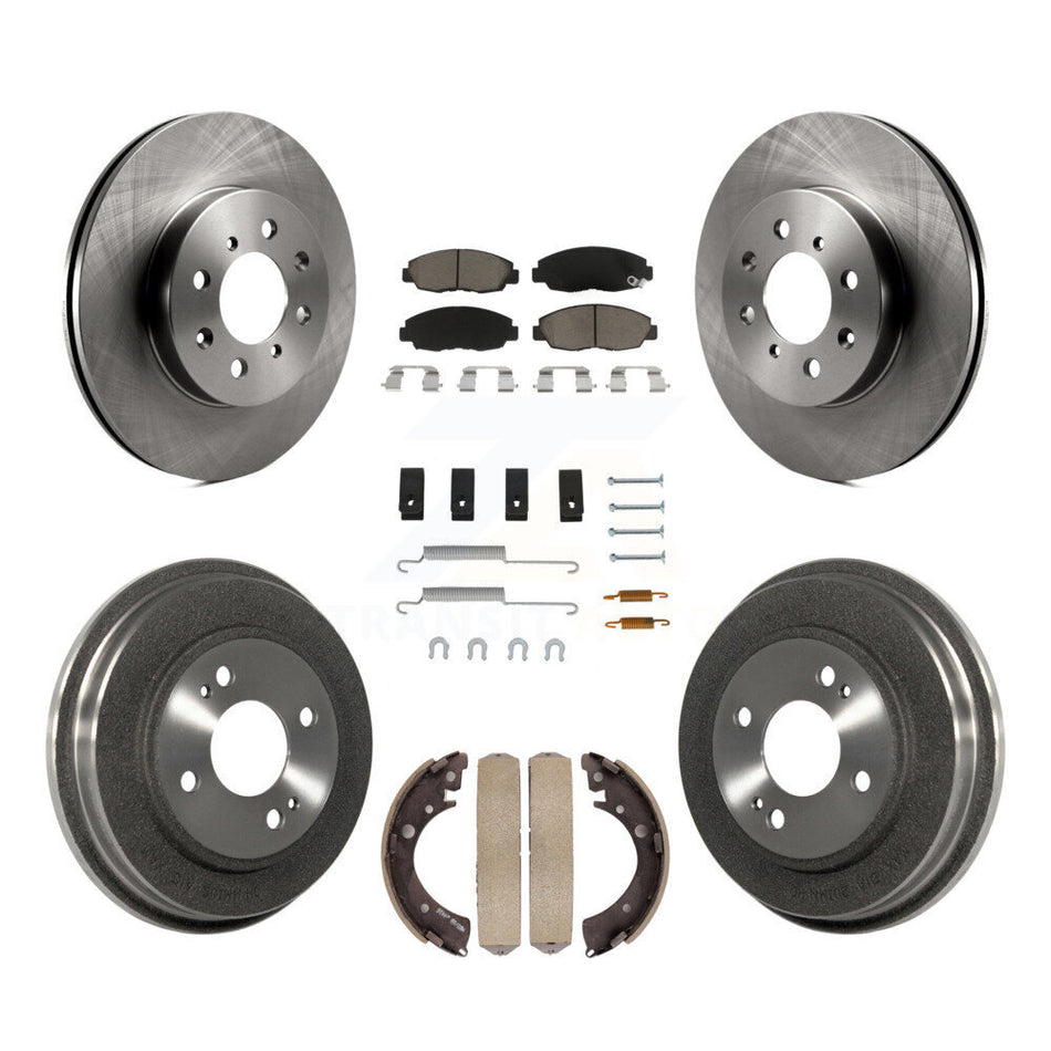 Front Rear Disc Brake Rotors Ceramic Pads And Drum Kit (7Pc) For Honda Civic K8C-102374