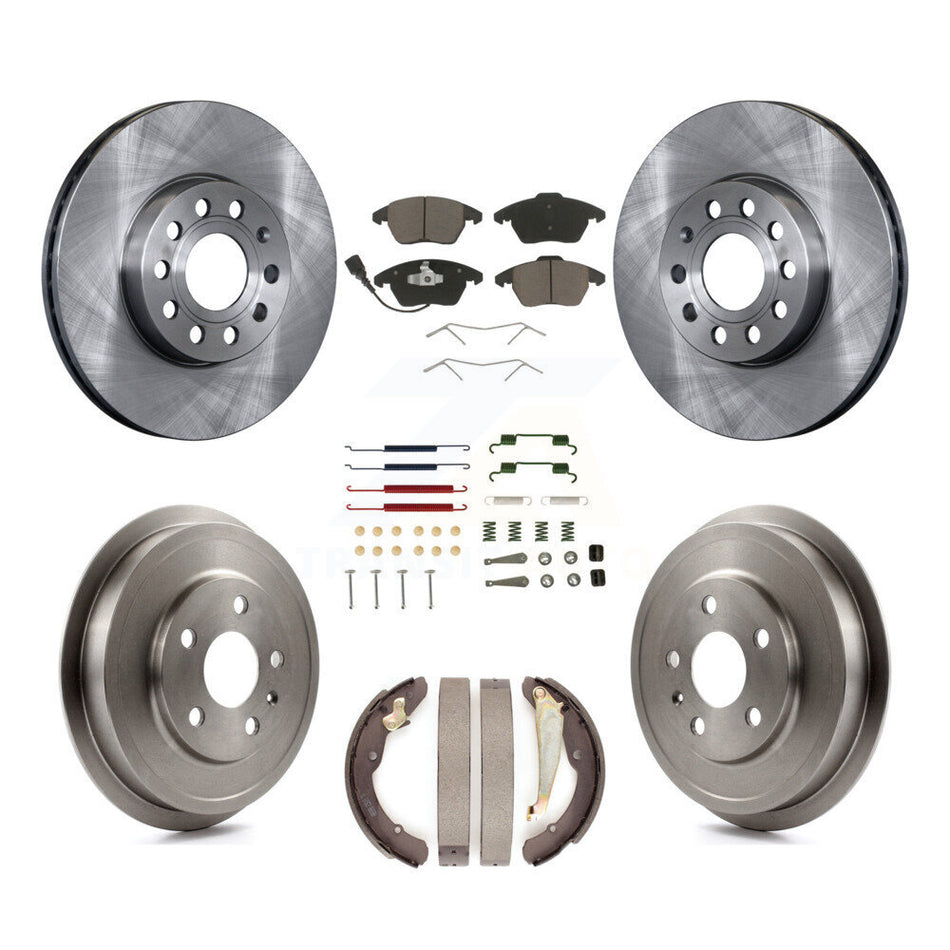 Front Rear Brake Rotor Ceramic Pad & Drum Kit (7Pc) For Volkswagen Jetta rear brakes K8C-102379