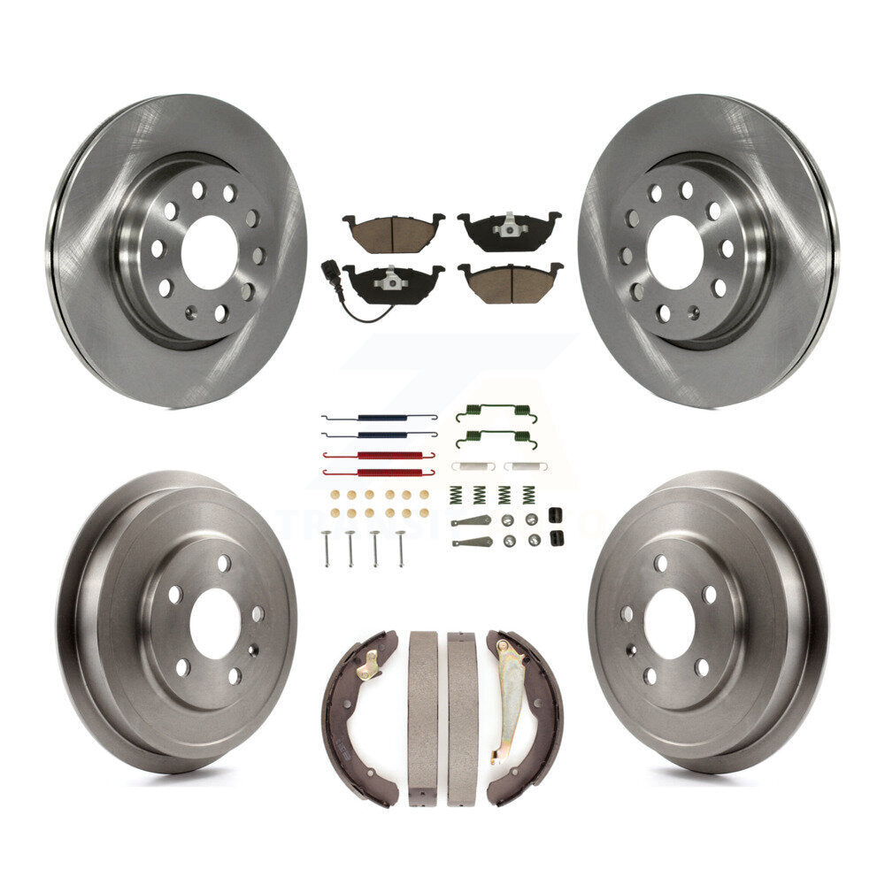 Front Rear Brake Rotor Ceramic Pad & Drum Kit (7Pc) For Volkswagen Jetta rear brakes K8C-102380
