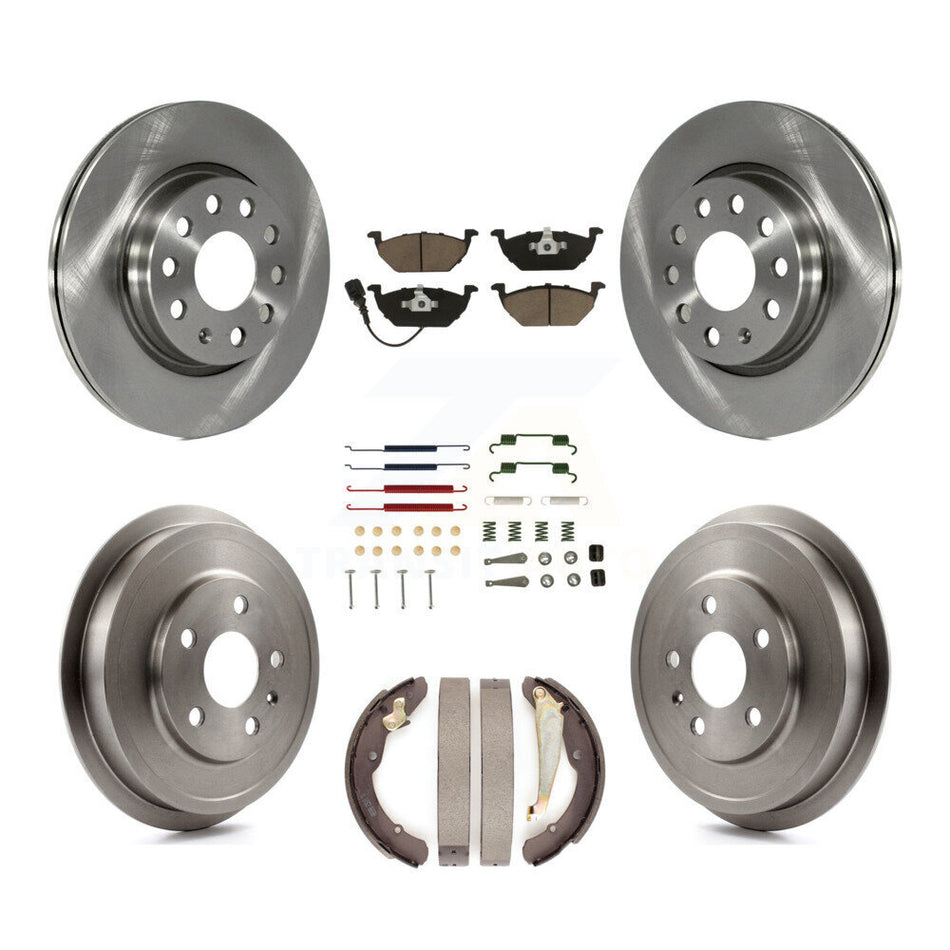 Front Rear Brake Rotor Ceramic Pad & Drum Kit (7Pc) For Volkswagen Jetta rear brakes K8C-102380