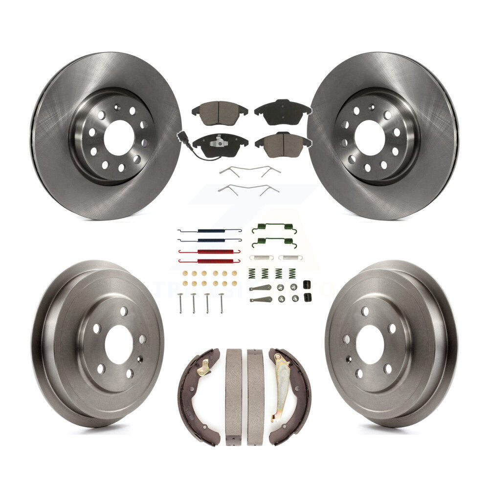 Front Rear Brake Rotor Ceramic Pad & Drum Kit (7Pc) For Volkswagen Jetta rear brakes K8C-102381