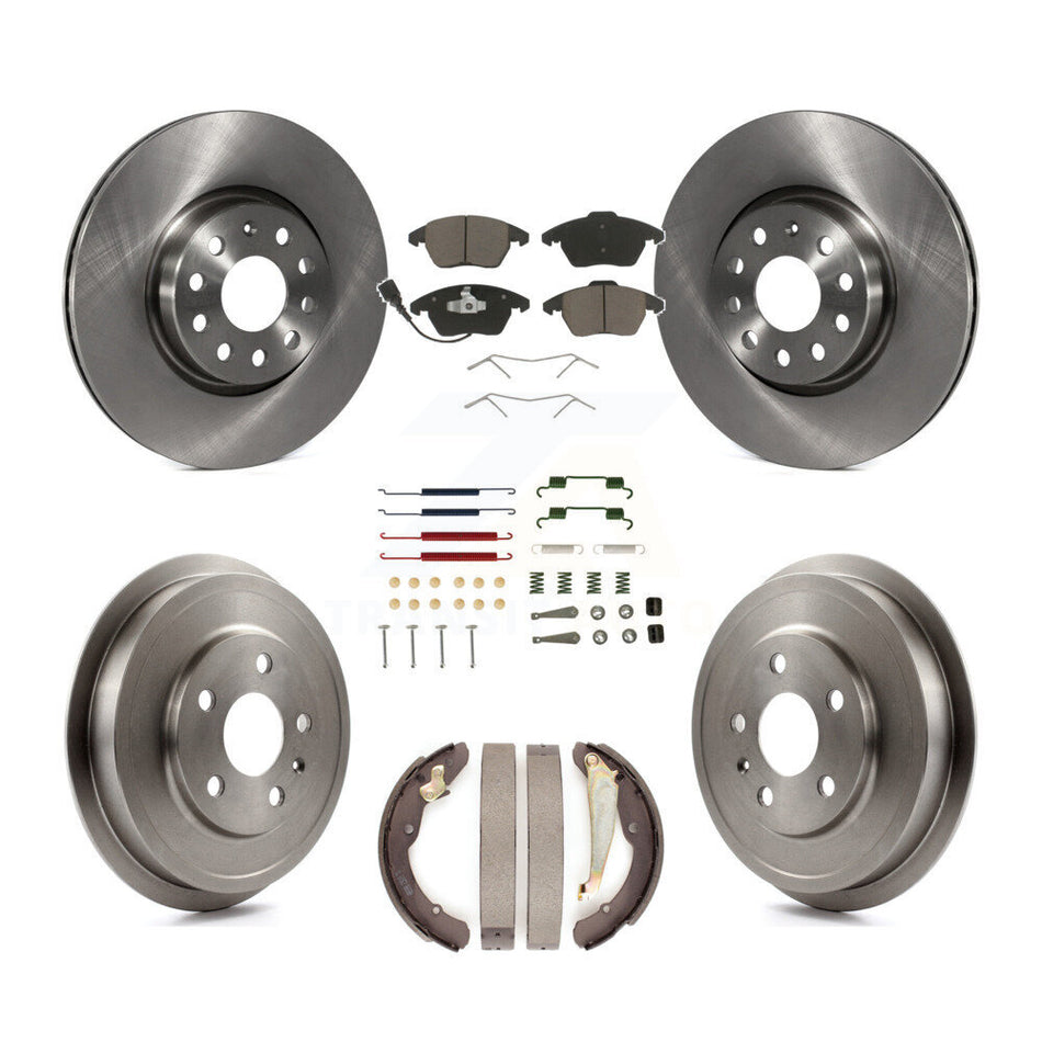 Front Rear Brake Rotor Ceramic Pad & Drum Kit (7Pc) For Volkswagen Jetta rear brakes K8C-102381
