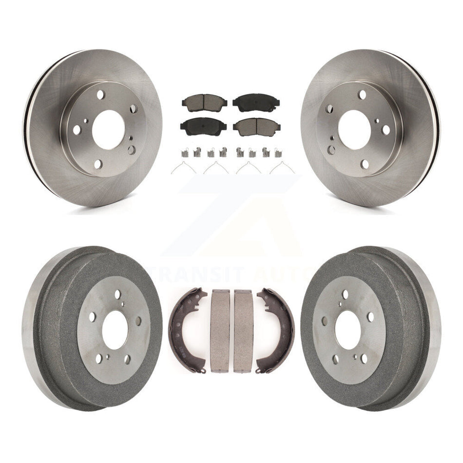 Front Rear Disc Brake Rotors Ceramic Pads And Drum Kit For Toyota Camry 2.2L K8C-102386