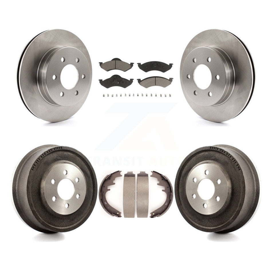 Front Rear Disc Brake Rotors Ceramic Pads And Drum Kit For 2000-2002 Dodge Dakota Durango K8C-102392