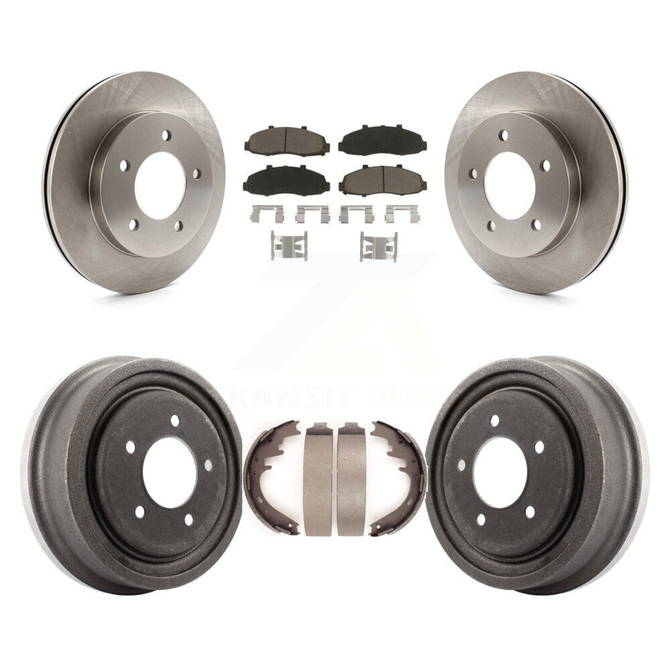 Front Rear Disc Brake Rotors Ceramic Pads And Drum Kit For Ford F-150 4WD K8C-102407