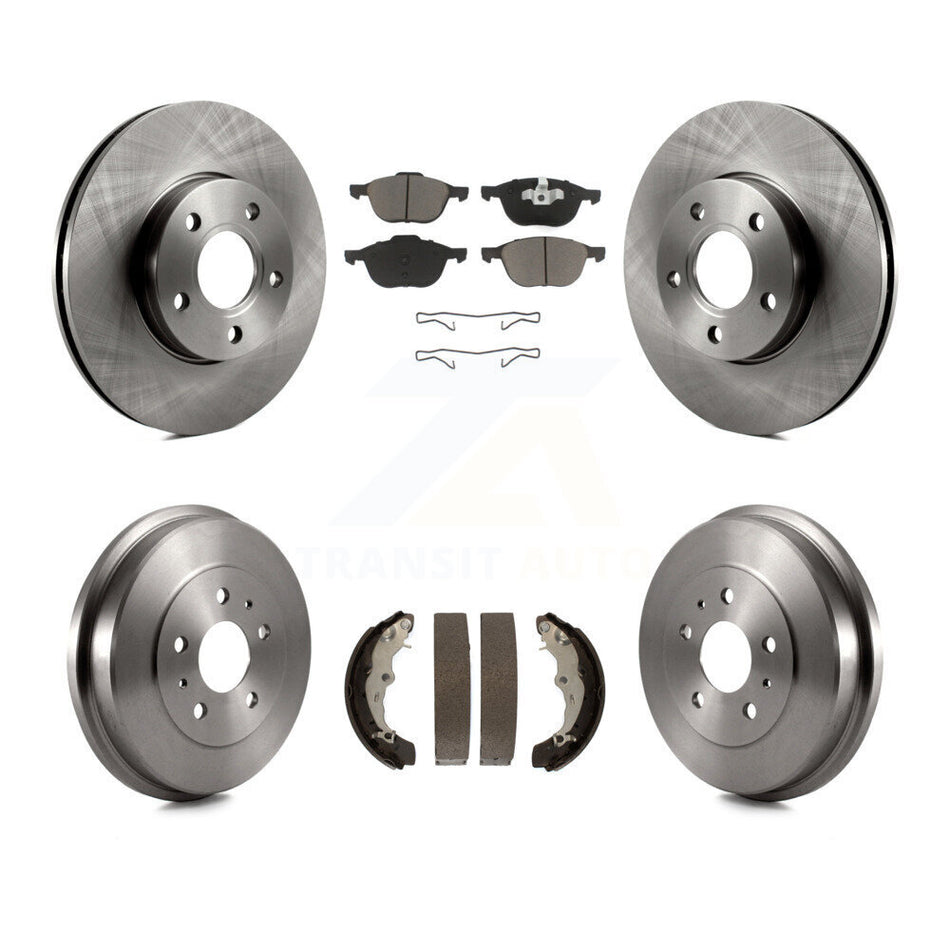 Front Rear Disc Brake Rotors Ceramic Pads And Drum Kit For Ford Focus K8C-102418