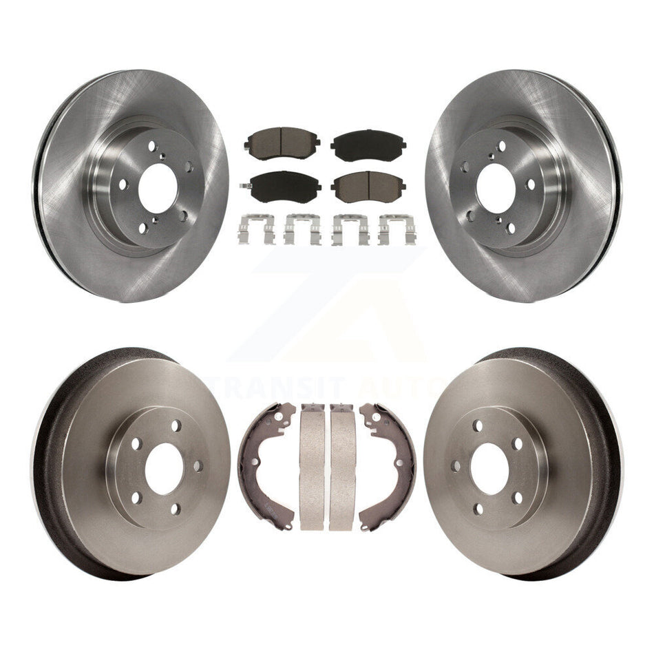 Front Rear Disc Brake Rotors Ceramic Pads And Drum Kit For 2002-2004 Subaru Impreza Outback RS TS K8C-102429