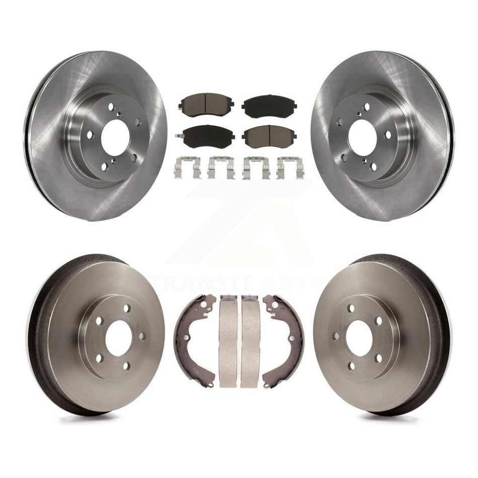 Front Rear Disc Brake Rotors Ceramic Pads And Drum Kit For 2002-2004 Subaru Impreza Outback RS TS K8C-102429