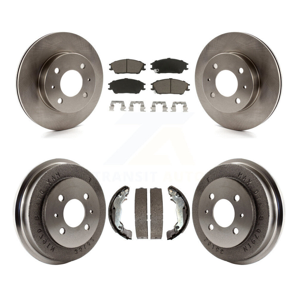 Front Rear Disc Brake Rotors Ceramic Pads And Drum Kit For 2003-2005 Hyundai Accent K8C-102430