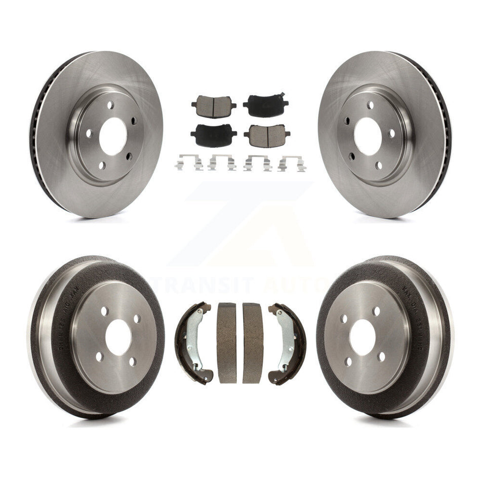 Front Rear Disc Brake Rotors Ceramic Pads And Drum Kit For 2006 Pontiac Pursuit With Brakes K8C-102433