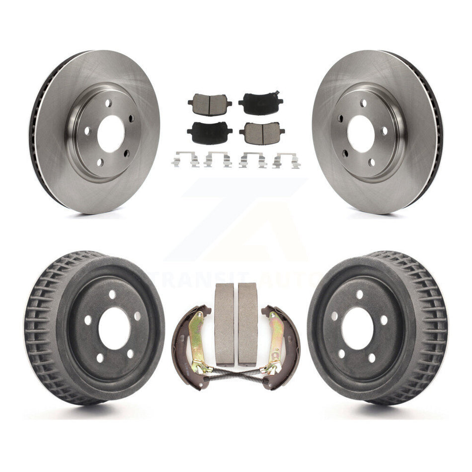 Front Rear Disc Brake Rotors Ceramic Pads And Drum Kit For 2004 Chevrolet Malibu rear brakes With 296mm Diameter Rotor K8C-102441