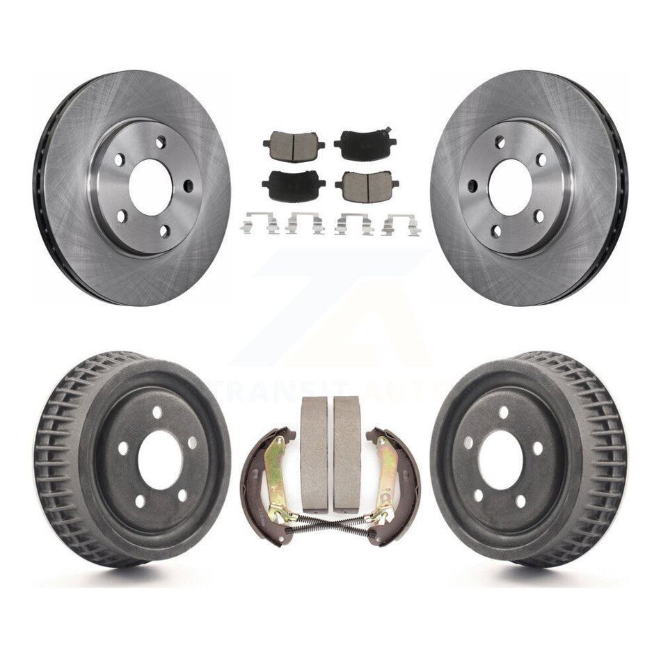 Front Rear Disc Brake Rotors Ceramic Pads And Drum Kit For 2004 Chevrolet Malibu rear brakes With 276mm Diameter Rotor K8C-102442