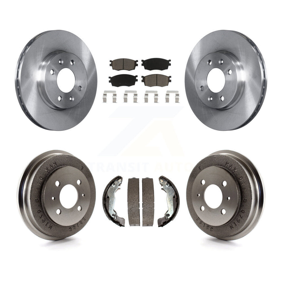 Front Rear Disc Brake Rotors Ceramic Pads And Drum Kit For 2006 Hyundai Accent Sedan To 09 30 05 K8C-102444