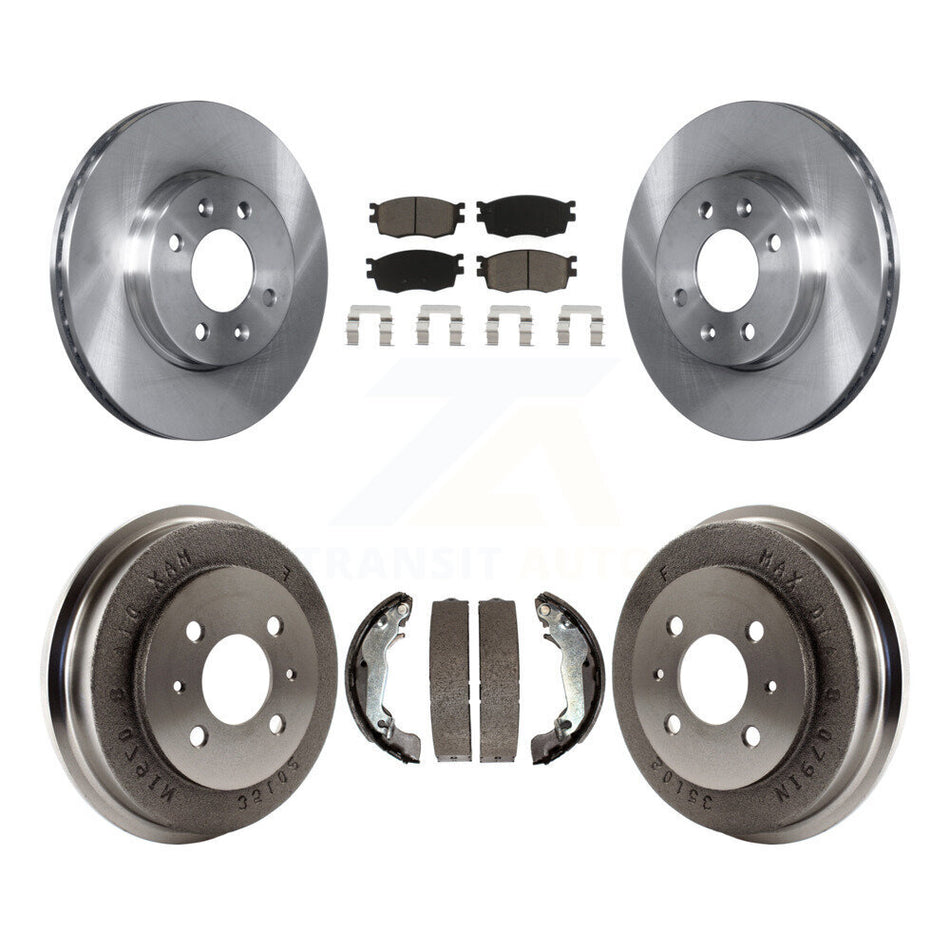 Front Rear Disc Brake Rotors Ceramic Pads And Drum Kit For 2006 Hyundai Accent Sedan To 09 30 05 K8C-102444