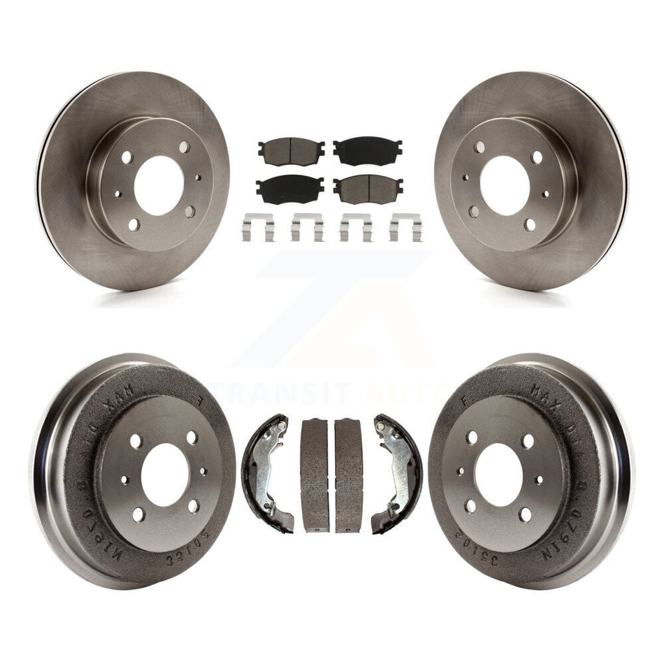 Front Rear Disc Brake Rotors Ceramic Pads And Drum Kit For 2006 Hyundai Accent Hatchback To 09 30 05 K8C-102445