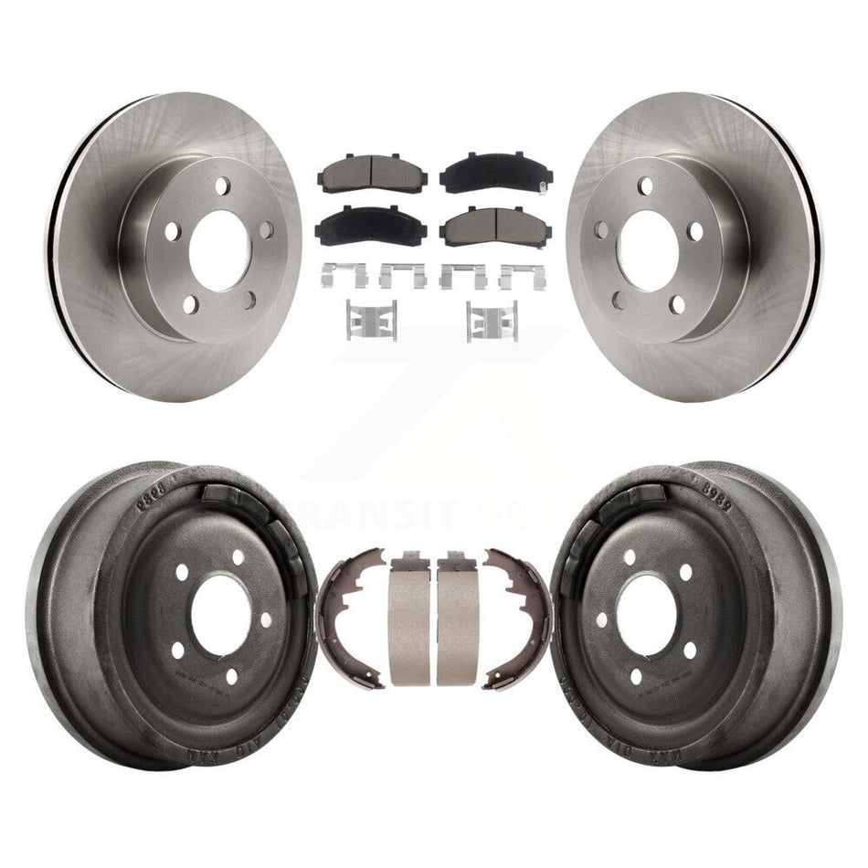 Front Rear Disc Brake Rotors Ceramic Pads And Drum Kit For Ford Ranger Mazda B3000 B4000 With 10" Diameter 4WD K8C-102446