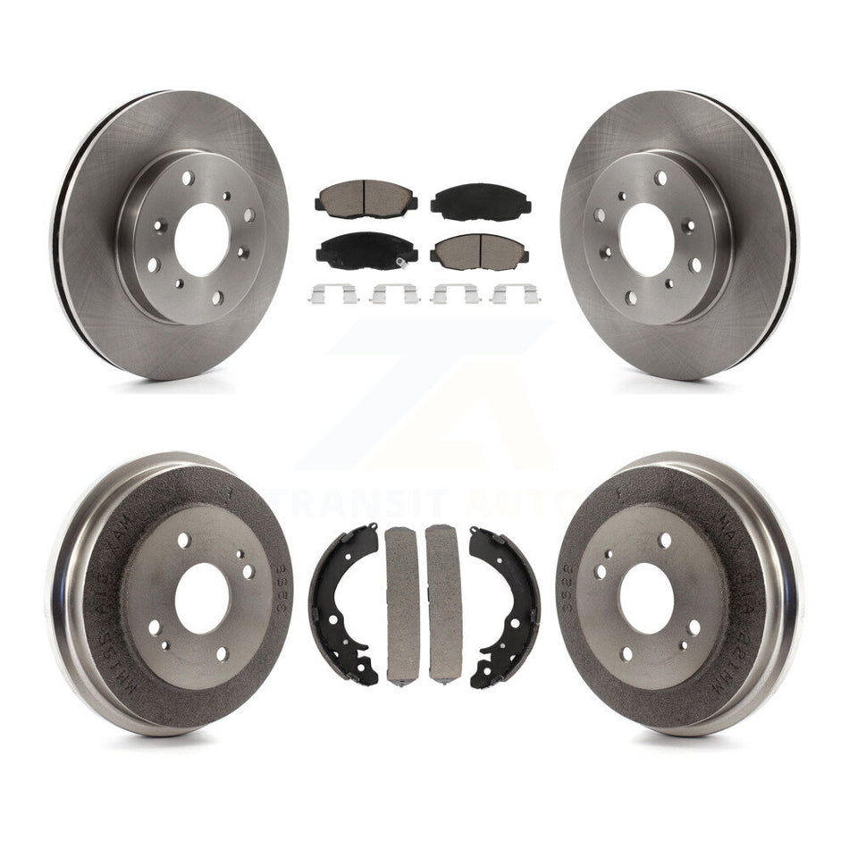 Front Rear Disc Brake Rotors Ceramic Pads And Drum Kit For 1998-2002 Honda Accord Coupe with 2.3L K8C-102449