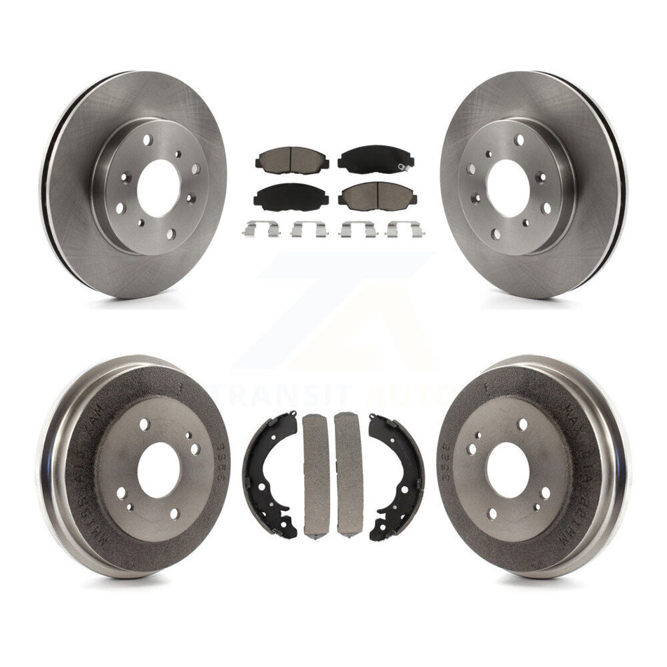 Front Rear Disc Brake Rotors Ceramic Pads And Drum Kit For 1998-2002 Honda Accord Sedan with 2.3L K8C-102450