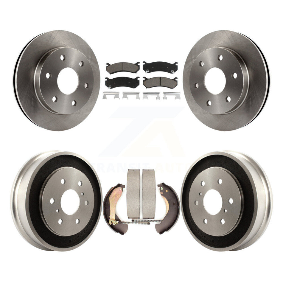 Front Rear Disc Brake Rotors Ceramic Pads And Drum Kit For Chevrolet Silverado 1500 GMC Sierra Classic K8C-102478