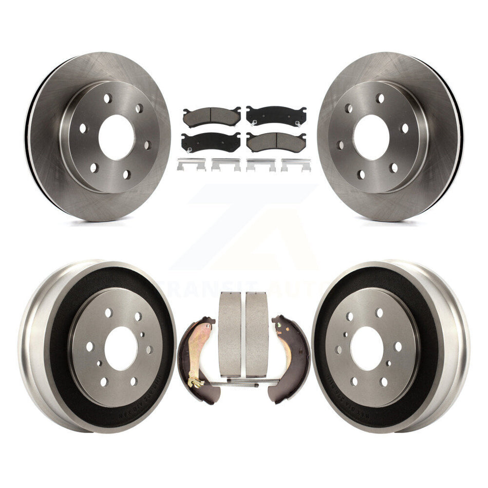 Front Rear Disc Brake Rotors Ceramic Pads And Drum Kit For Chevrolet Silverado 1500 GMC Sierra Classic K8C-102478