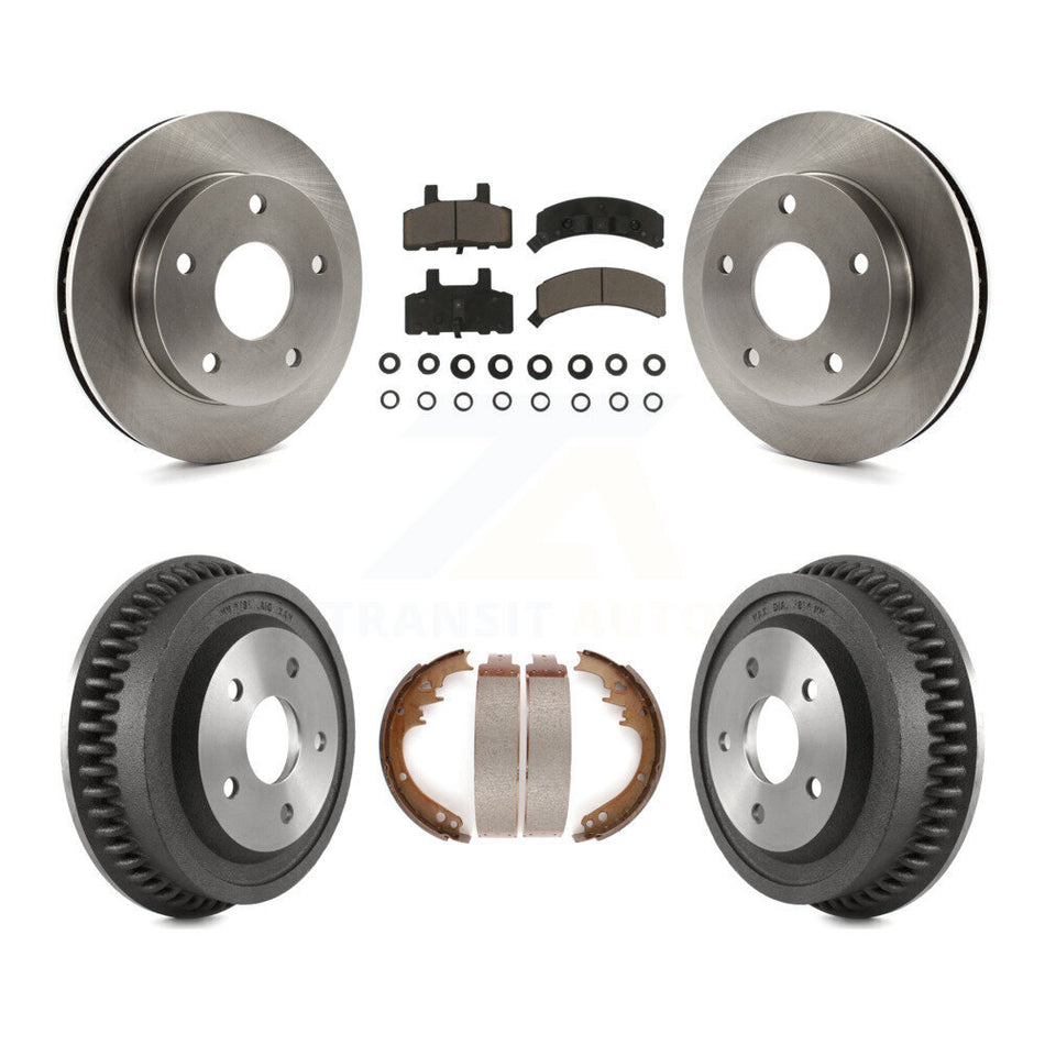 Front Rear Disc Brake Rotors Ceramic Pads And Drum Kit For 1994-1999 Dodge Ram 1500 4WD K8C-102488