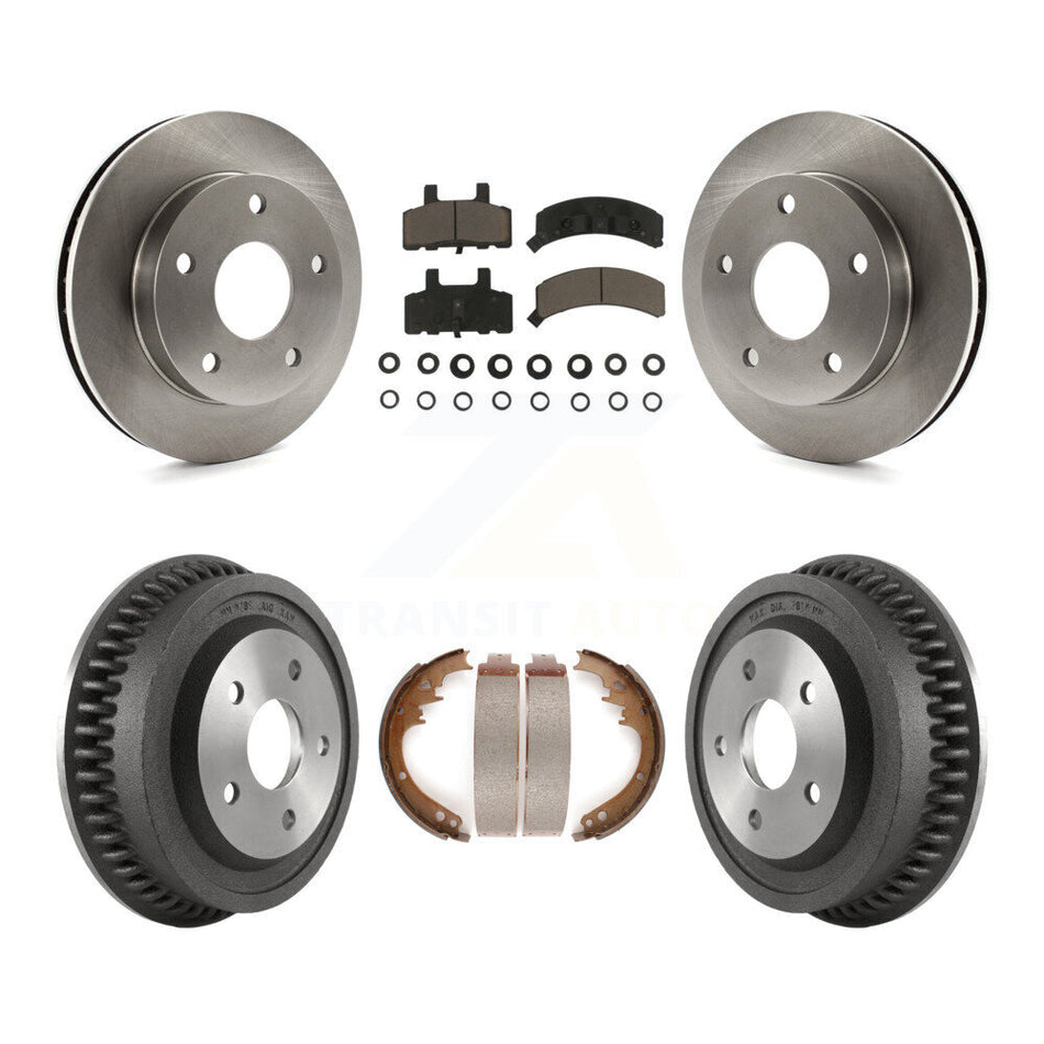 Front Rear Disc Brake Rotors Ceramic Pads And Drum Kit For 1994-1999 Dodge Ram 1500 4WD K8C-102488