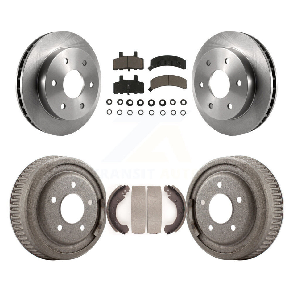 Front Rear Disc Brake Rotors Ceramic Pads And Drum Kit For GMC Yukon 4WD With 10" Diameter 5 Lug Wheels K8C-102489